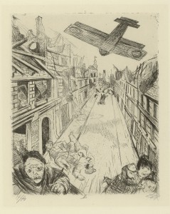 Otto Dix, Lens wird mit Bomben belegt. 1924